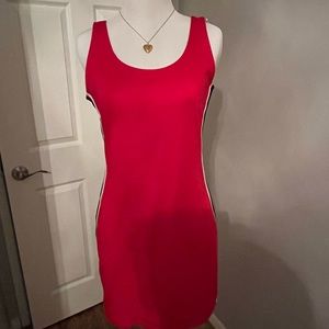 Red body con fitted dress